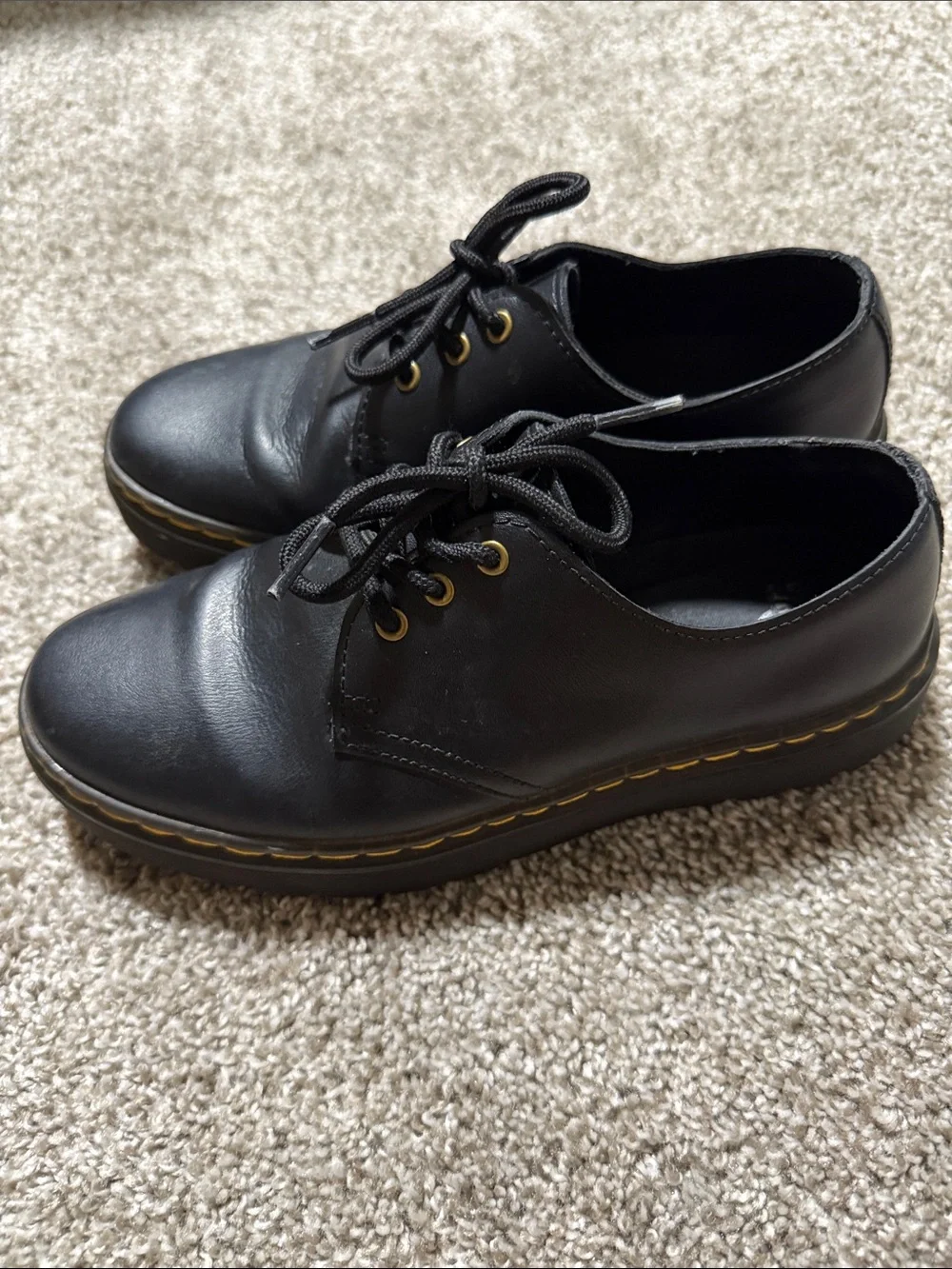 Dr Marten Black Leather Derby Loafers